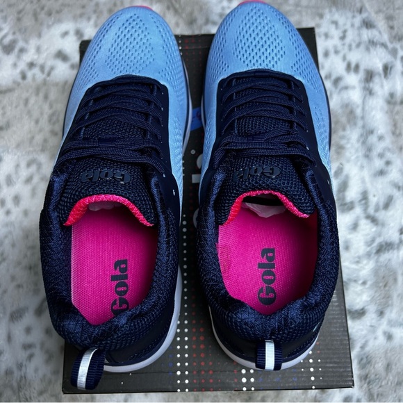 New Gola Ultra Speed Run Vista Blue/Navy/Pink Tennis Shoes sz 9 - Picture 8 of 13